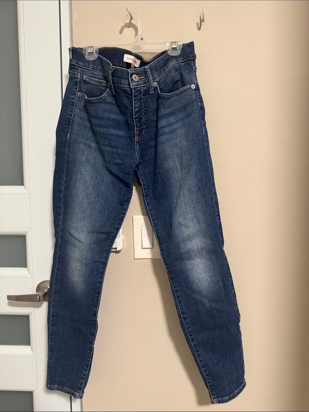 Lucky Brand High-Rise Slim Taper Jeans in Dark Blue